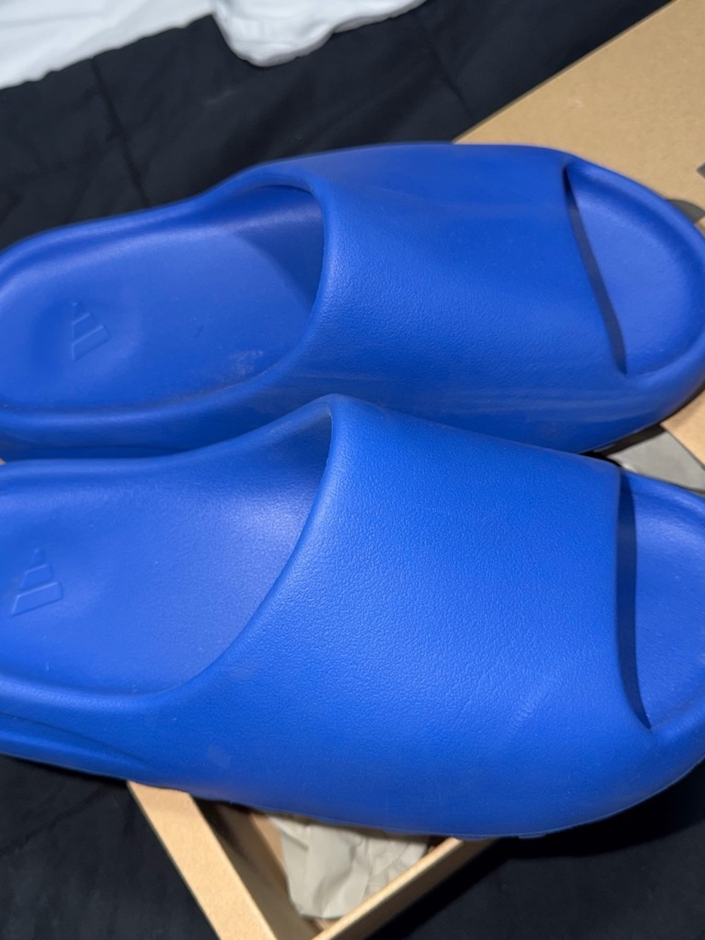 Yeezy Slide Sandals in Vibrant Blue